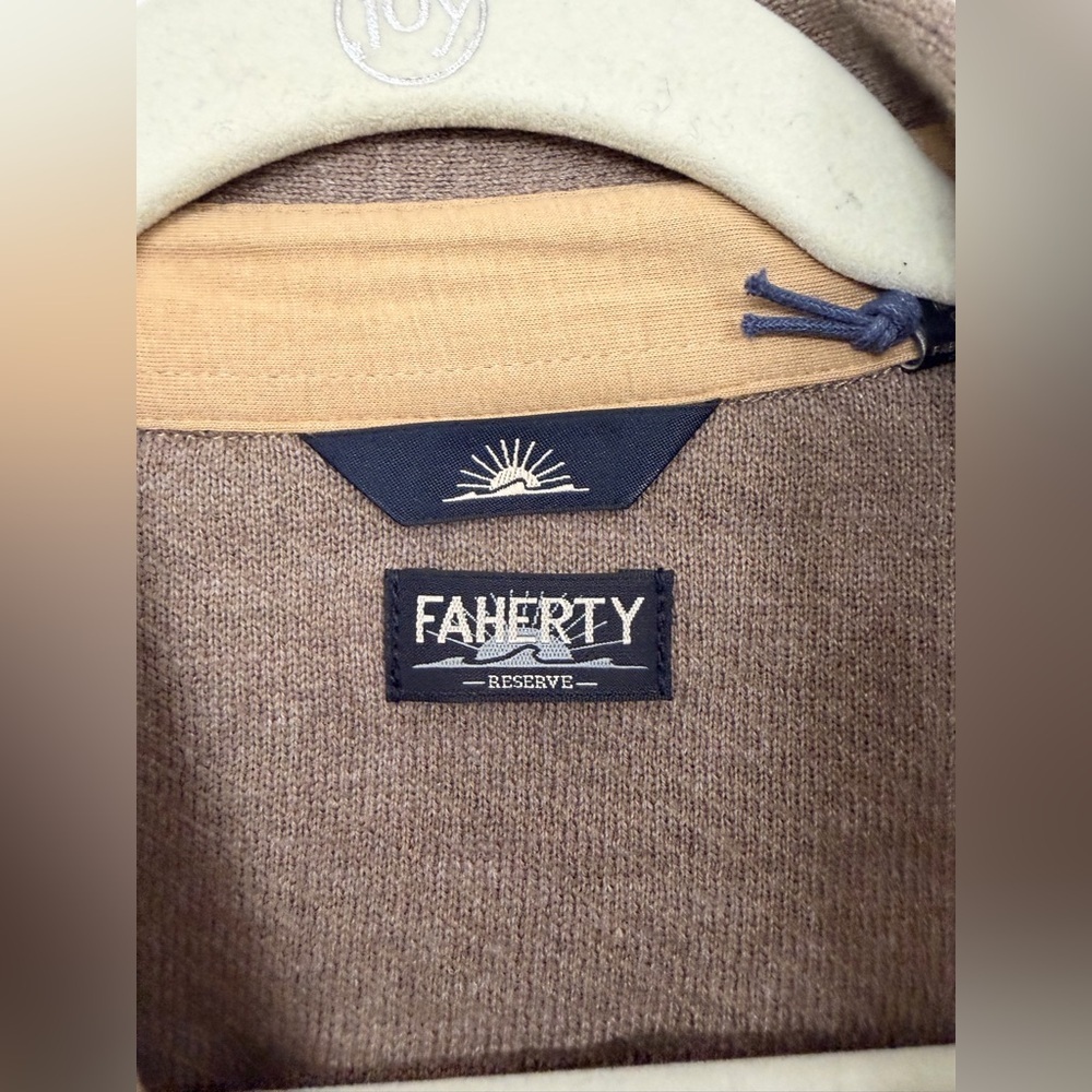 NWT Faherty Inlet Shirt Jacket Walnut Melange Tan Size Large - Picture 6 of 12